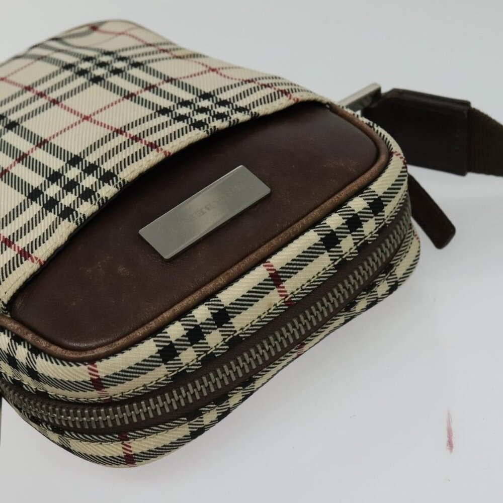 Authentic BURBERRY Nova Check Shoulder Bag Canvas Beige Silver - Picture 13 of 16
